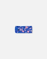 Deux par Deux Baby Girls Baby Swimwear Headband Royal Blue Printed Pink Lemon