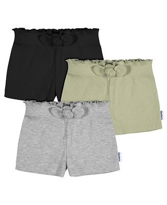 Gerber Toddler Girls Pull-On Knit Shorts, 3-Pack