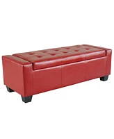 Homcom Modern Hardwood Ottoman Storage Sofa with Thick Square Legs and Solid Base