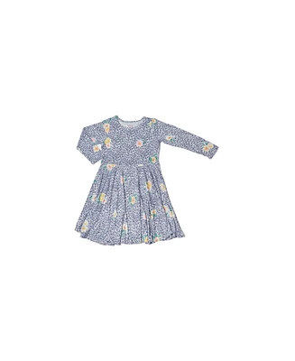 Baby Grey by Everly Grey Girls Kendyl Floral Long Sleeve Twirly Dress