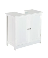 Homcom Wooden Under Sink Bathroom Storage Cabinet 3 Shelves Vanity Unit - White