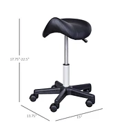 Homcom Adjustable Hydraulic Rolling Salon Stool Swivel Saddle Stool Spa Beauty - Style 2