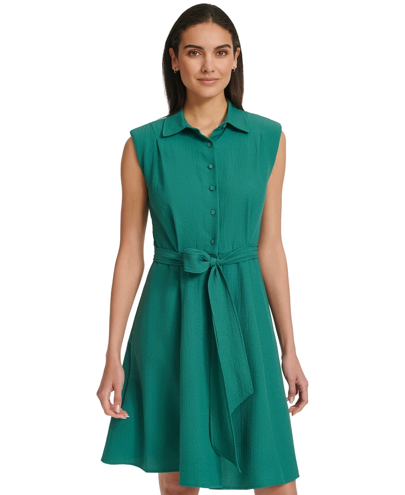 Calvin Klein Women's Sleeveless Tie-Waist Shirtdress | Foxvalley Mall