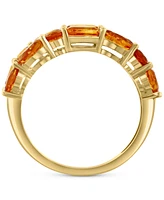 Effy Citrine (2-1/3 ct. t.w.) & Diamond (1/5 Multirow Ring 14k Gold