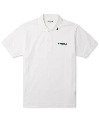 Lacoste Men's Crocodile Wording Short Sleeve Polo Shirt