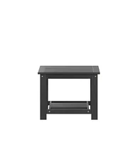 Riviera All-Weather Poly Resin Wood Two Tiered Adirondack Slatted Coffee Conversation Table