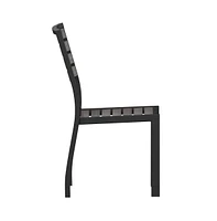 Kersey Outdoor Side Chairs Poly Faux Wood And Metal Patio Deck For All-Weather Use- Set Of 2