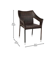 Eldon Weather Resistant Indoor/Outdoor Stacking Patio Dining Chair With Steel Frame And Pe Rattan