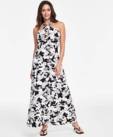 I.n.c. International Concepts Women's Printed Keyhole-Neck Maxi Dress, Created for Macy's