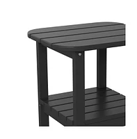 Merrick Lane Nassau 2-Tier Adirondack Side Table, All-Weather Hdpe Indoor/Outdoor Accent Table