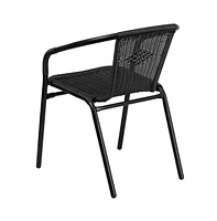 Pack Rattan Indoor-Outdoor Restaurant Stack Chair With Curved Back