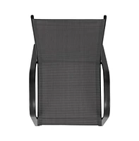 5 Pack. Outdoor Stack Chair With Flex Comfort Material And Metal Frame