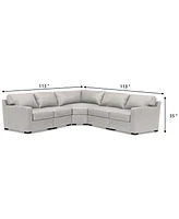 Radley 113" 5-Pc. Leather Wedge L Shape Modular Sectional, Created for Macy's