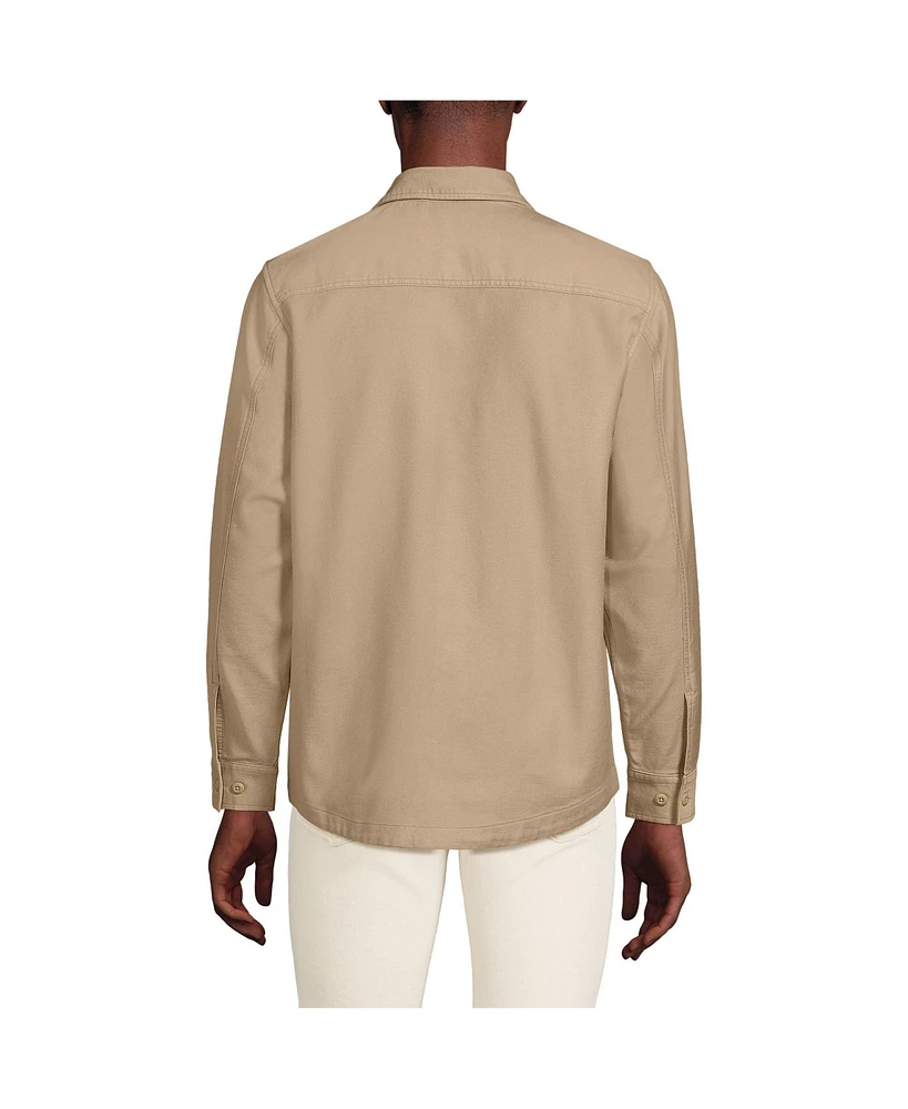 Lands' End Men's Long Sleeve French Terry Shirt Jacket