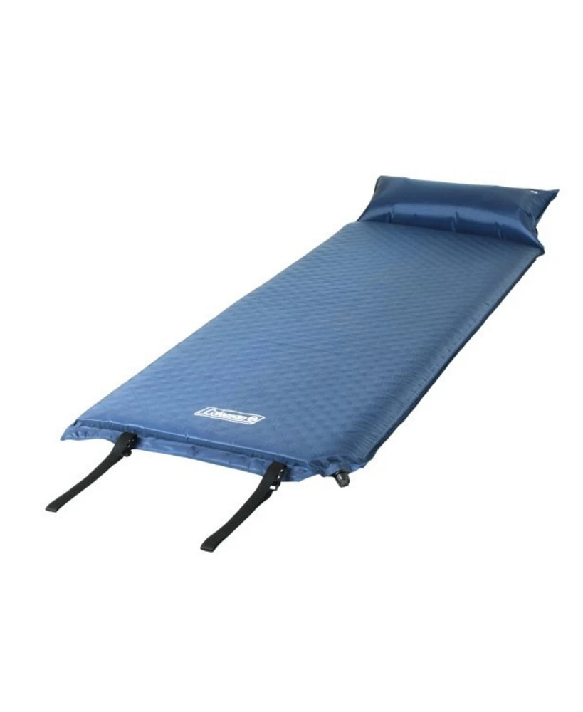 Coleman Self-Inflating Sleeping Camp Pad with Pillow, 76" x 25", Blue