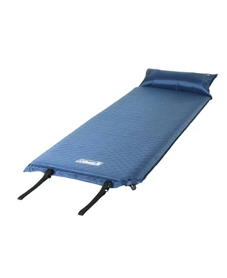 Coleman Self-Inflating Sleeping Camp Pad with Pillow, 76" x 25", Blue