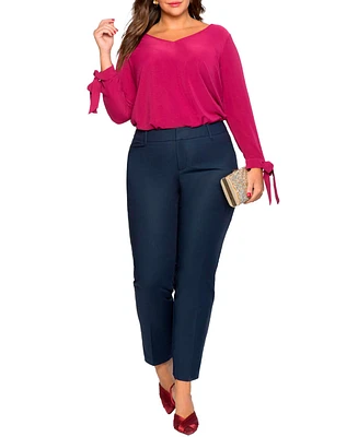 Eloquii Plus Size Tall Kady Fit Double-Weave Pant