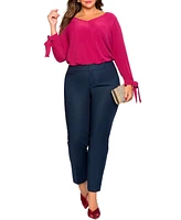 Eloquii Plus Size Tall Kady Fit Double-Weave Pant