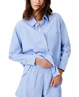 French Connection Women's Button-Front Cotton Shirt