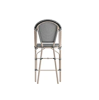 Mael Set Of Two Stacking Bistro Style Counter Stools With Textilene Backs And Seats Metal Frames For Indoor/Outdoor Use