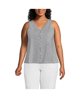 Lands' End Women's Plus Size Slub Tank Top