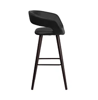 Plath Wood Ultramodern Bar Counter Stool With Upholstered Seat