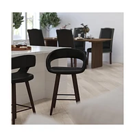 Plath 24 Inch Cappuccino Ultramodern Bar Counter Stool With Upholstered Seat