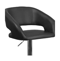 Rothko Modern Bar Stool Rounded Mid-Back Stool With Height Adjustable Swivel Seat