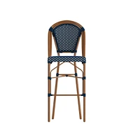 Sacha Set Of Two Stacking Bistro Bar Stools With Pe Seats And Backs Metal Frames For Indoor/Outdoor Use