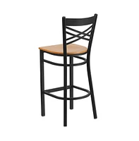 2 Pack "X" Back Metal Restaurant Barstool