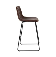 30 Inch Faux Bar Height Bucket Seat Stools, Set Of 2