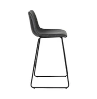 30 Inch Faux Bar Height Bucket Seat Stools, Set Of 2