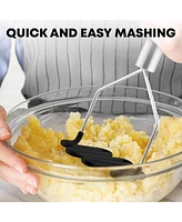 Zulay Kitchen Non-Scratch Potato Masher Tool - Durable Stainless Steel Mashed Potatoes