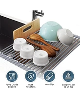 Multipurpose Heavy Duty Silicone Roll Up Sink Drying Rack Large
