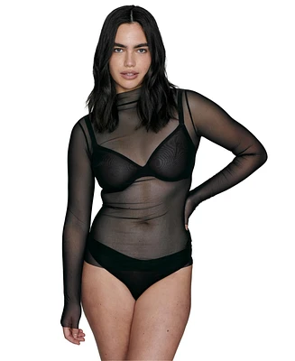 Cuup Women's The Mockneck Top - Mesh