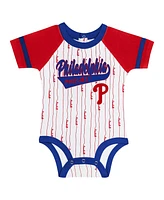 Outerstuff Newborn Infant White Philadelphia Phillies Base Hitter Bodysuit, Bib Bootie Set