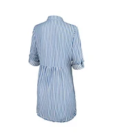 Tommy Bahama Women's Blue/White Dallas Cowboys Chambray Stripe Cover-Up Shirt Dress