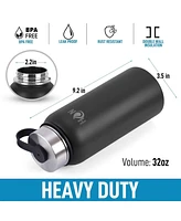 Zulay Kitchen Hydration Nation 3 Lid Multi-Size Vacuum Insulated Water Bottles with Straw - Metal Bottle For Sports & Outdoor