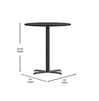 30" Round Laminate Table Top With 22"X22" Bar Height Base