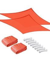 2 Pack 13x7 Ft 97% Uv Block Rectangle Hdpe Sun Shade Sail Heavy Duty Canopy Park