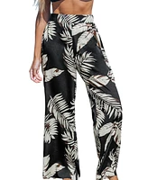 Cupshe Women's Midnight Tropics Straight Leg Cover-Up Pants