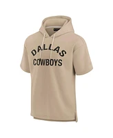 Fanatics Signature Unisex Khaki Dallas Cowboys Elements Super Soft Fleece Short Sleeve Pullover Hoodie