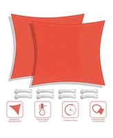 2 Pack 23x22 Ft 97% Uv Block Rectangle Sun Shade Sail Heavy Duty Canopy Outdoor