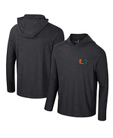 Colosseum Men's Black Miami Hurricanes Cloud Jersey Raglan Long Sleeve Hoodie T-Shirt