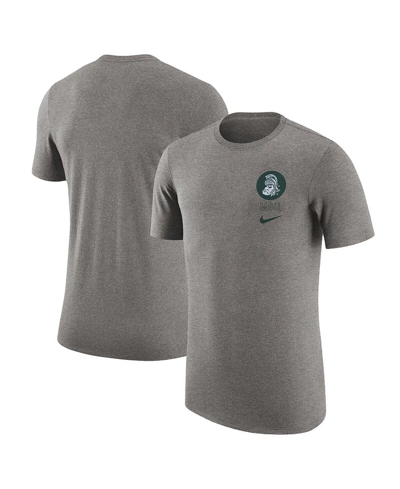 Nike Men's Heather Gray Michigan State Spartans Retro Tri-Blend T-Shirt