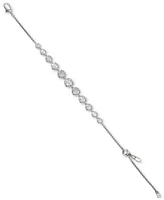 Eliot Danori Silver-Tone Graduated Cubic Zirconia Slider Bracelet, Created for Macy's