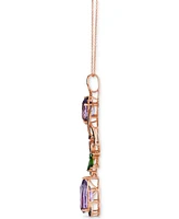 Le Vian Multi-Gemstone Linear Cluster 18" Pendant Necklace (10