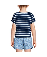 Lands' End Girls Short Sleeve Slub Crewneck Top