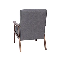 Langmore Upholstered Mid-Century Modern Arm Chair With Wood Frame