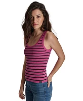 Dkny Jeans Women's Striped Ribbed Knit Tank Top